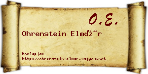 Ohrenstein Elmár névjegykártya